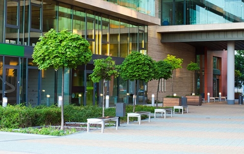 Entrance to commercial building