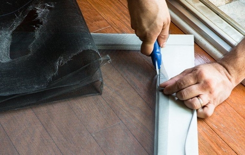 Fixing window screens pest control